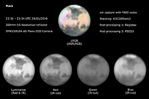 Observing Report 29th-30th January 2010 (Mars just after Opposition)